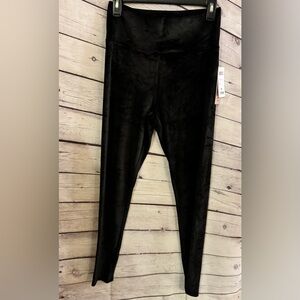 32 Degrees Heat Womens High Waist Black Velour Leggings